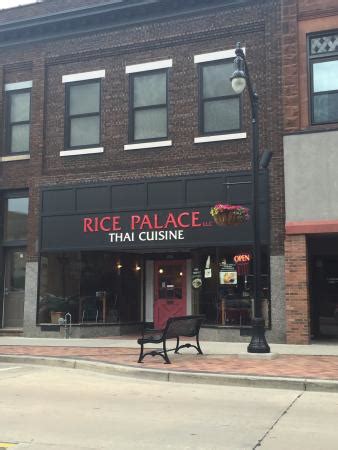 Rice palace - Oct 12, 2016 · Order food online at Rice Palace Thai Cuisine, Eau Claire with Tripadvisor: See 33 unbiased reviews of Rice Palace Thai Cuisine, ranked #68 on Tripadvisor among 266 restaurants in Eau Claire. 